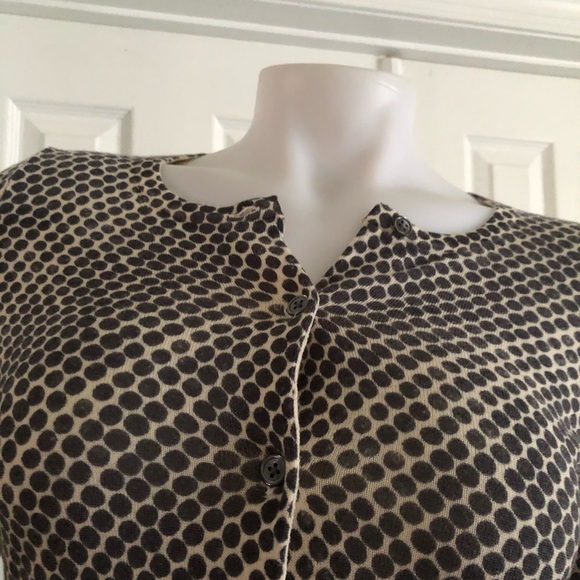 J crew polka dot 100% merino wool cardigan XS - Picture 3 of 9